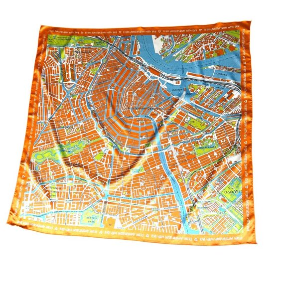 Collectible Amsterdam Street Map Souvenir Square Scarf - Picture 4 of 12